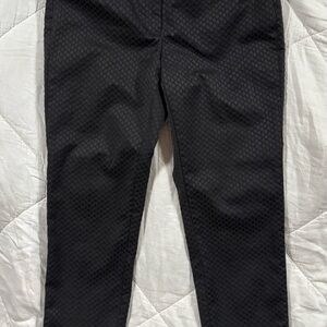 White House Black Market The Slim Ankle black pants w snakeskin ribbed pattern 6